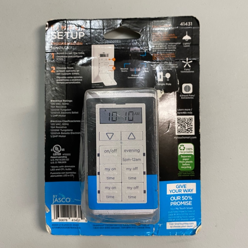 myTouchSmart White In-Wall Digital Timer - Picture 2 of 12